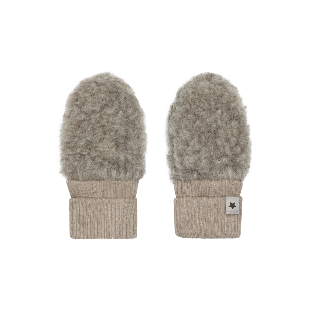 Baby Fäustlinge - Wool Teddy - Camel Melange - 100% Wolle - HUTTEliHUT