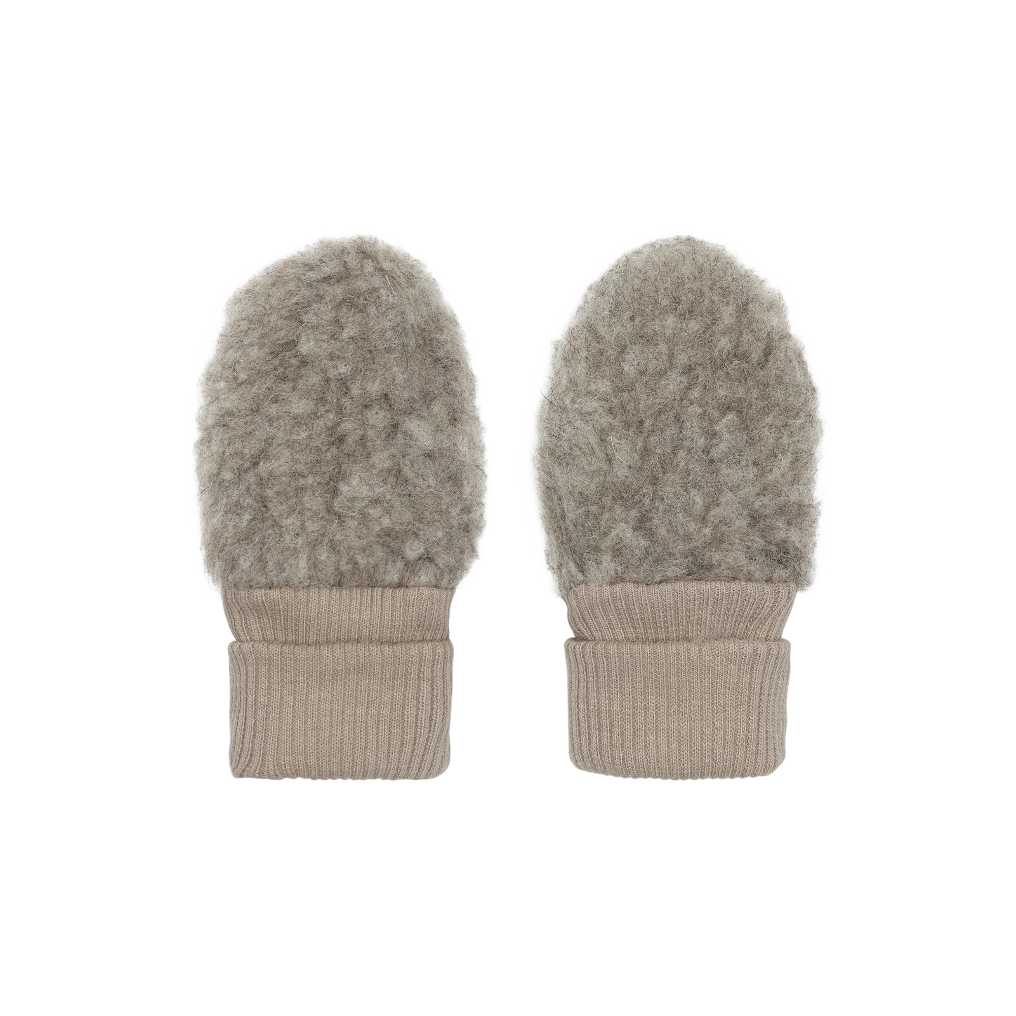 Baby Fäustlinge - Wool Teddy - Camel Melange - 100% Wolle - HUTTEliHUT