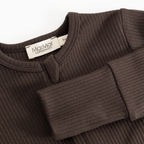 Baby boxpakje Rompy Zip met omslagvoetjes en wantjes - Biologisch katoen & modal - Dark Roast - MarMar Copenhagen - productfoto - afbeelding 5
