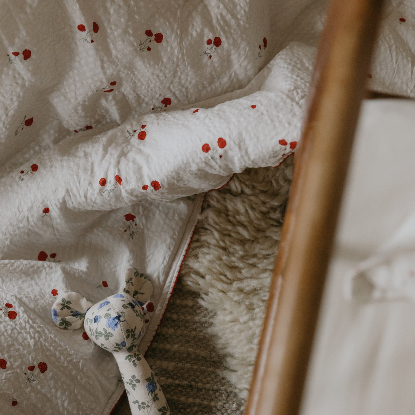 Quilted blanket - 100x140cm - Seersucker Filled Blanket - Poppy - Garbo&Friends