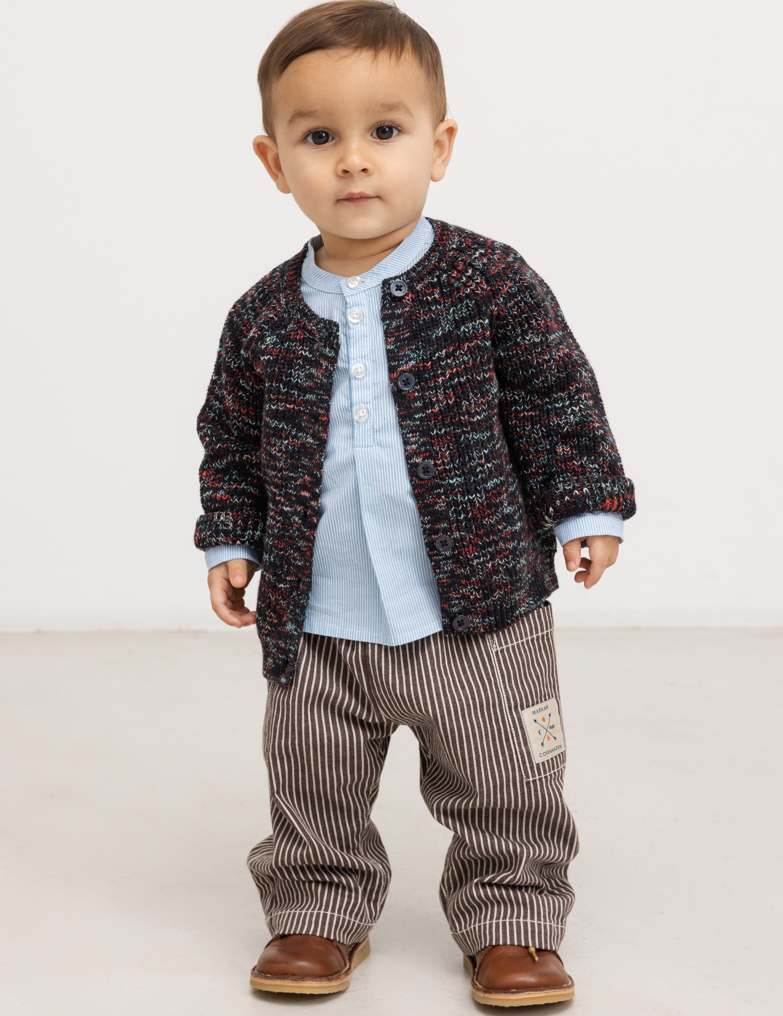 Broek Panto - Soft denim - Dark Brownie Stripe - MarMar Copenhagen - productfoto - afbeelding 3