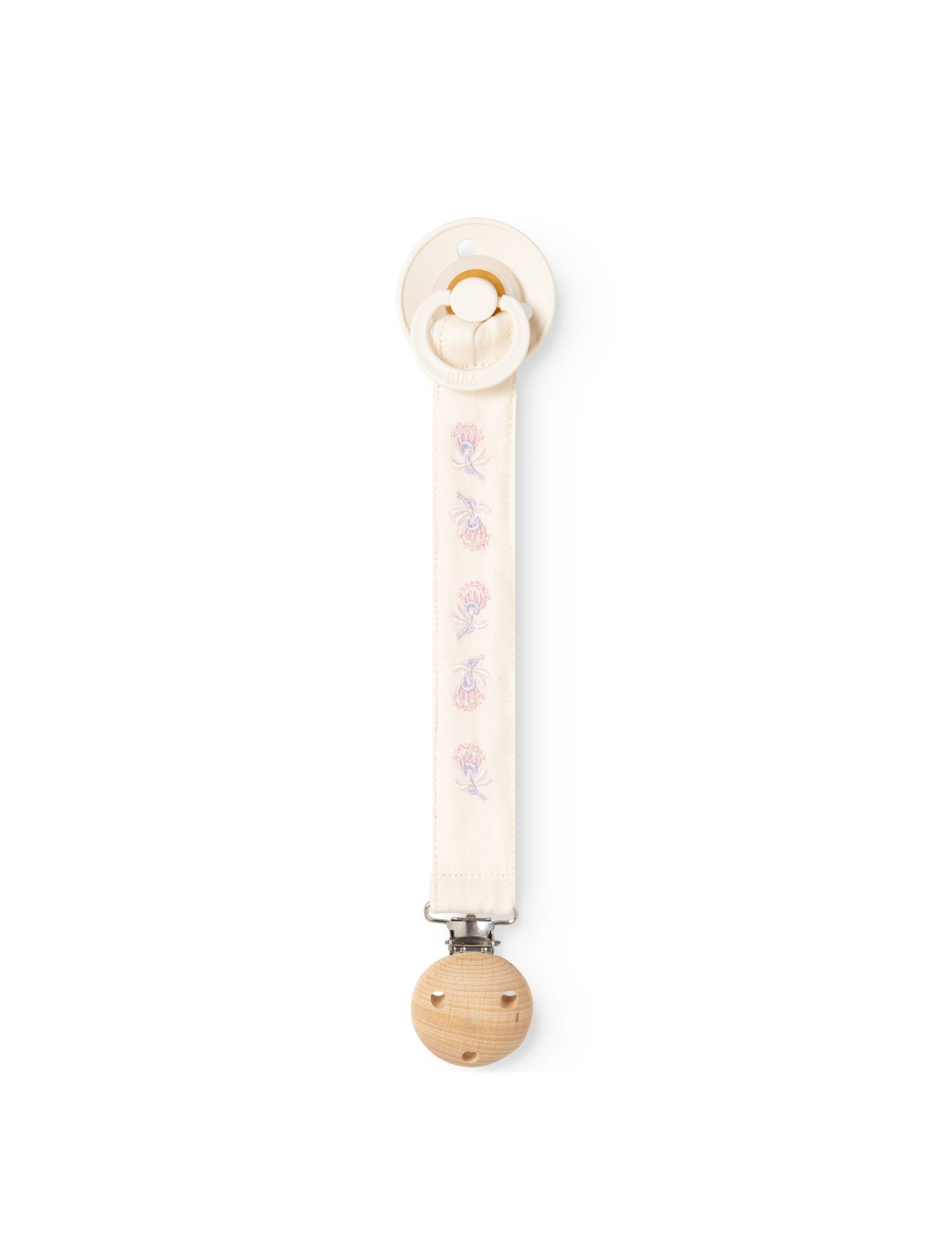 Schnullerkette Alo mit gestickten Teddybären - Mini Bloom Emb. - MarMar Copenhagen