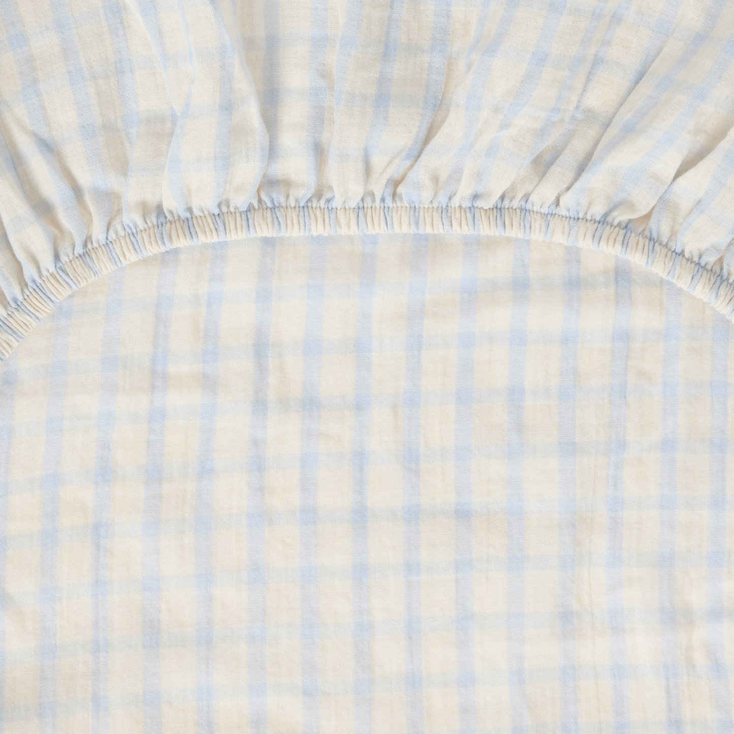 Spannbetttuch - Musselin-Spannbetttuch Junior - 70x140 - Bio-Baumwollmusselin - Gingham Sky Blue - Garbo & Friends