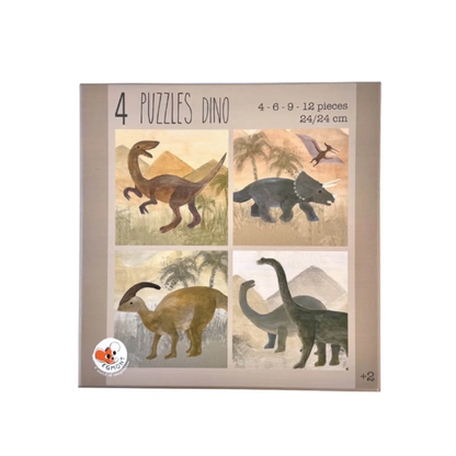 4 Puzzels Dino - 2+ jaar - FSC karton - Egmont Toys