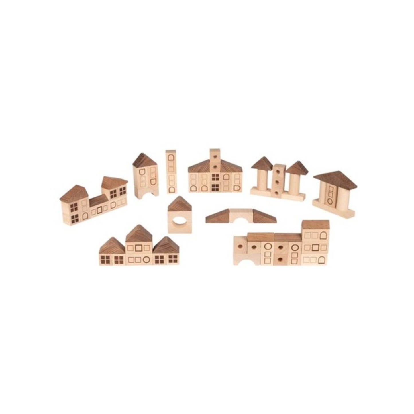 Holzbausteine - Building Bricks Town - 70 Teile - Goki nature