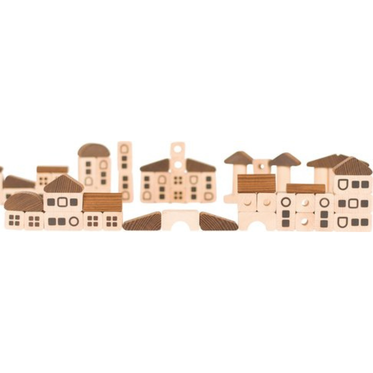 Holzbausteine - Building Bricks Town - 70 Teile - Goki nature
