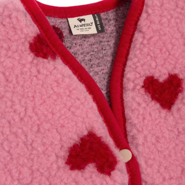 Alwero X Salty – Lulu Baby Gilet – Bubble Gum Heart – Wol