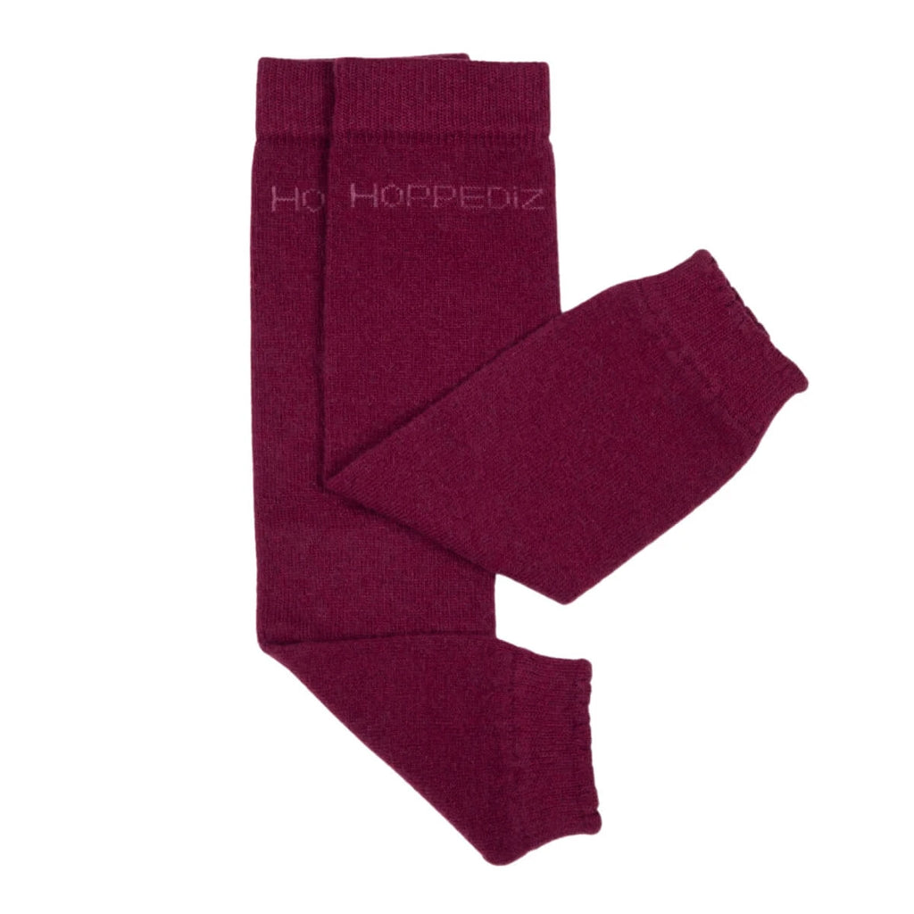 Baby Leg Warmers – Merino bordeaux – Wollen babybeenwarmers – Merinowol en kasjmier – Hoppediz
