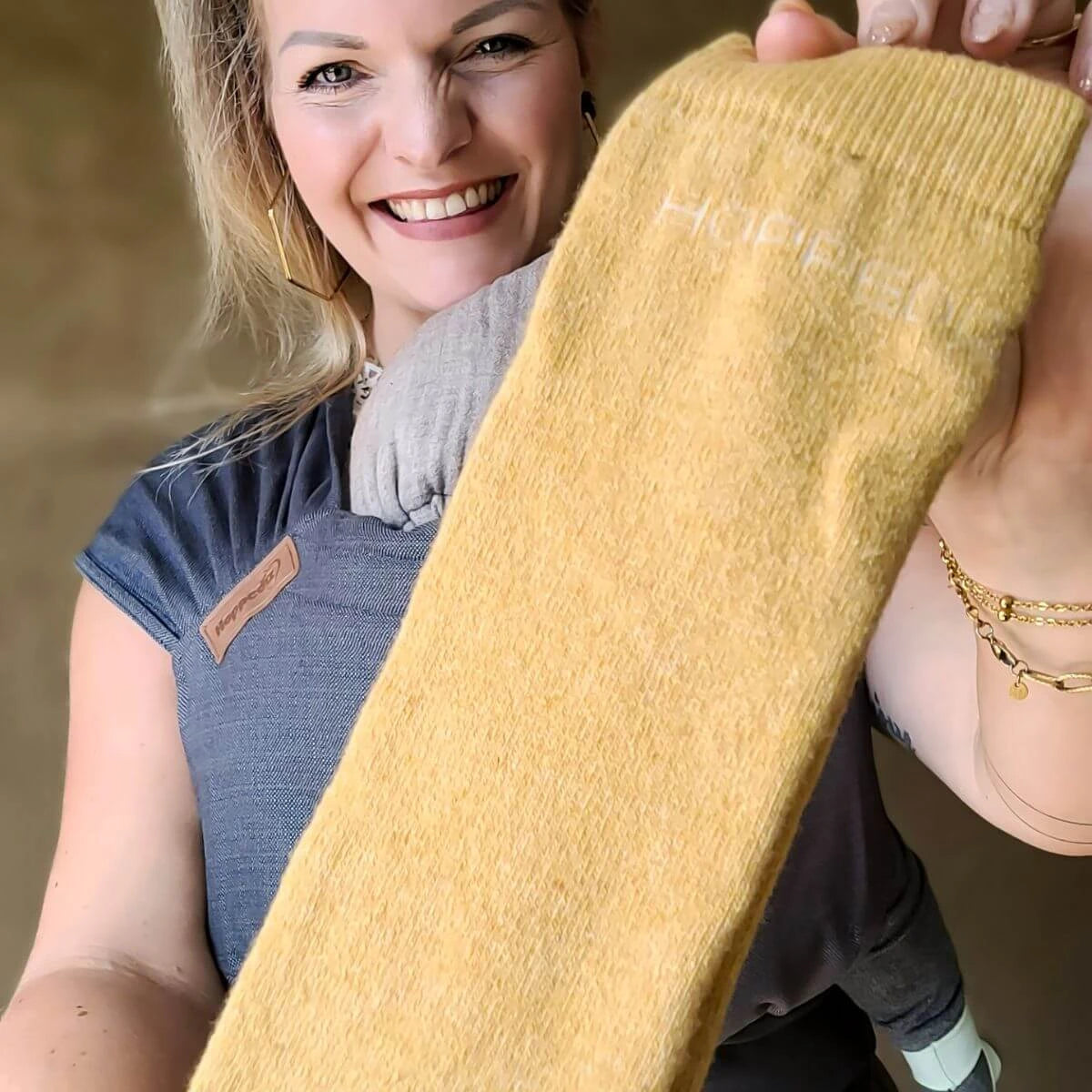 Baby Leg Warmers – Merino Gold – Woll-Beinstulpen für Babys – Merinowolle und Kaschmir – Hoppediz