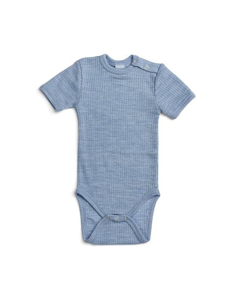 Merino wool romper - Blue - Short sleeve - SmallStuff