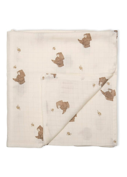 Hydrofiele swaddle - Biologisch katoen - 120 x 120 cm - Bees and Bears - That's mine