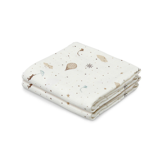 Hydrofiele doeken 2-pack Dreamland - 70x70 cm - 100% biologisch katoen - GOTS - CamCam Copenhagen