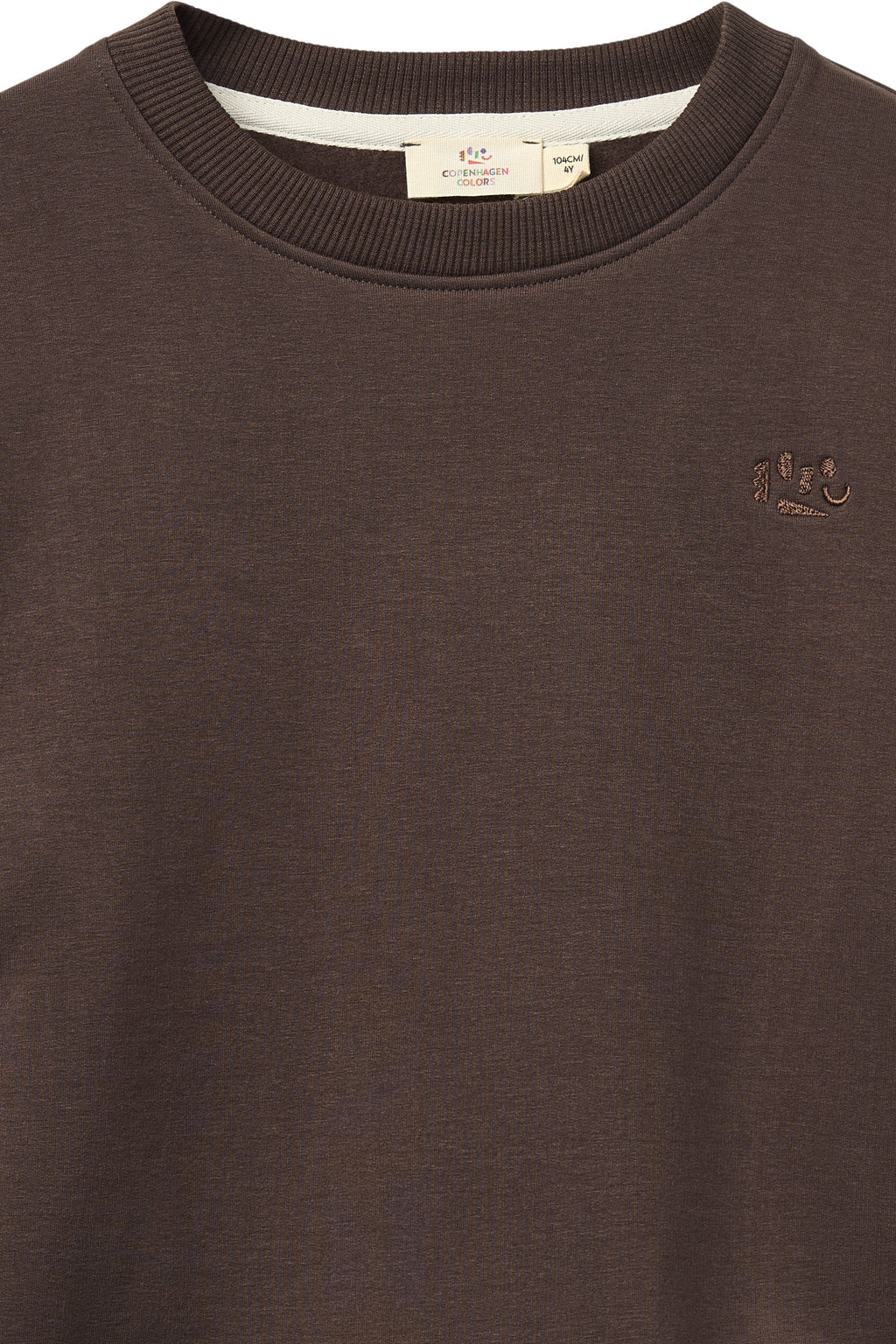 Classic sweatshirt - Brown Melange - 100% biologisch katoen - Copenhagen Colors - detail