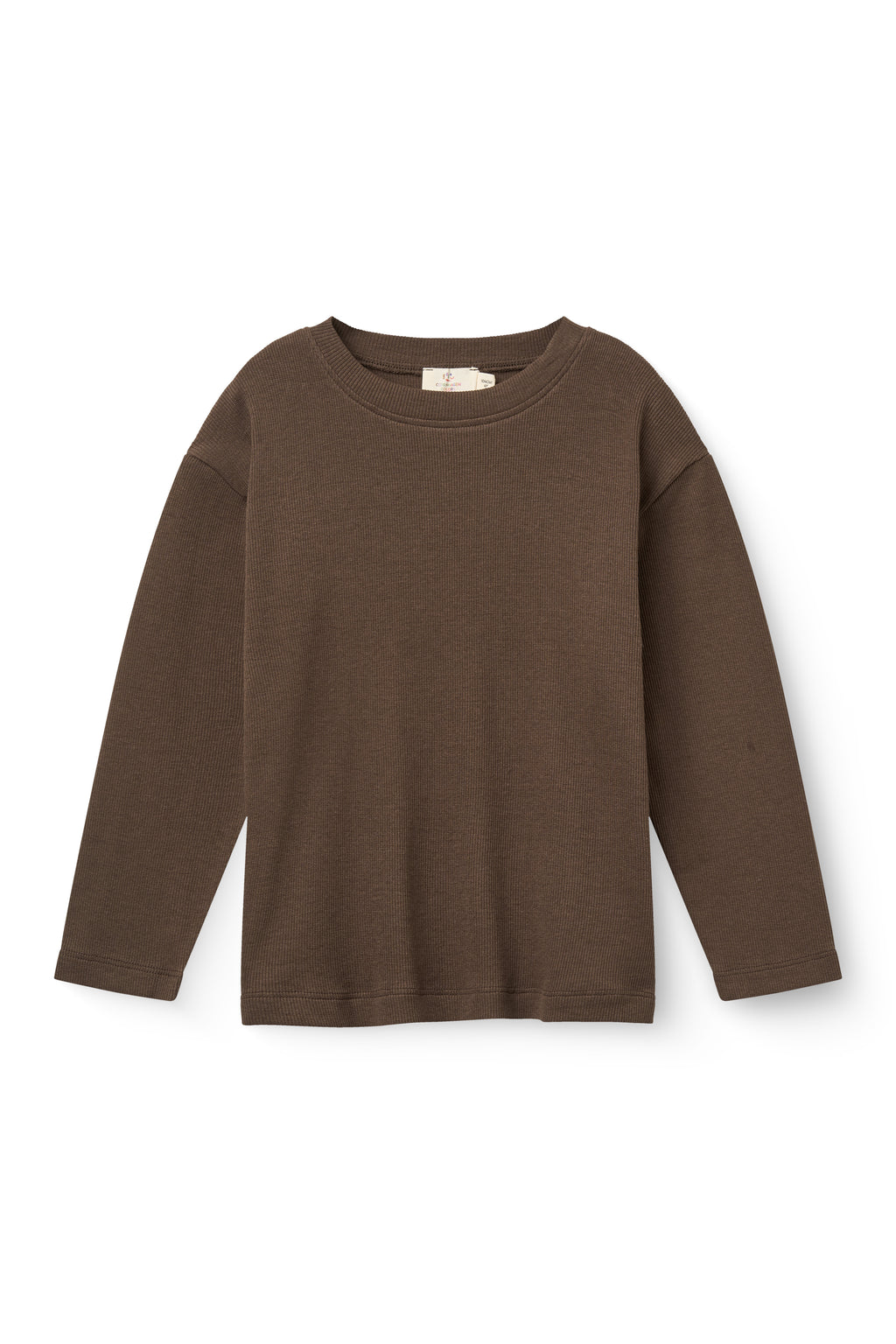 Top met lange mouwen - Dark Brown - Biologisch katoen en modal - Copenhagen Colors voor