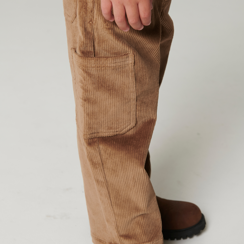 Corduroy cargo broek - Brown - Biologisch katoen - Copenhagen colors - detail