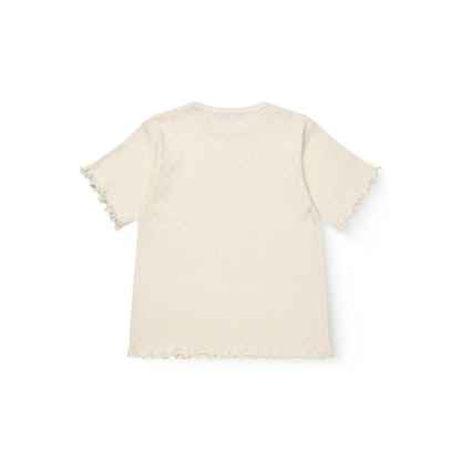 T-shirt pointelle - Hartjes - Biologisch katoen - Copenhagen Colors wit achter