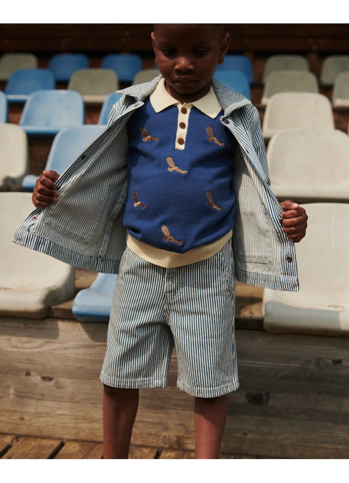 Kort broekje - Gestreepte twill shorts - Biologisch katoen - Copenhagen Colors kind een