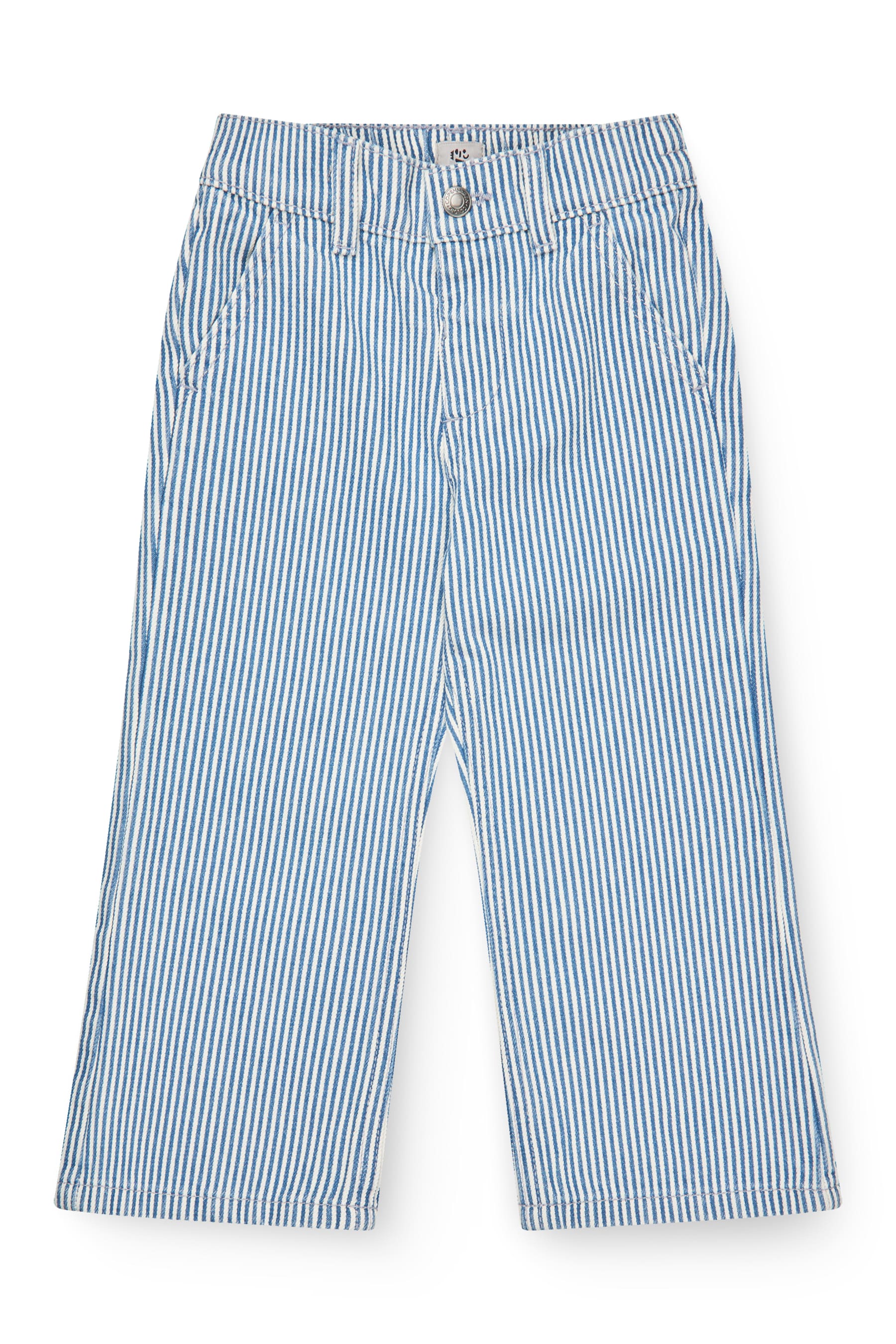 Gestreepte twill broek - Wide leg & geborduurd detail - Spijkerbrok - Copenhagen Colors voor