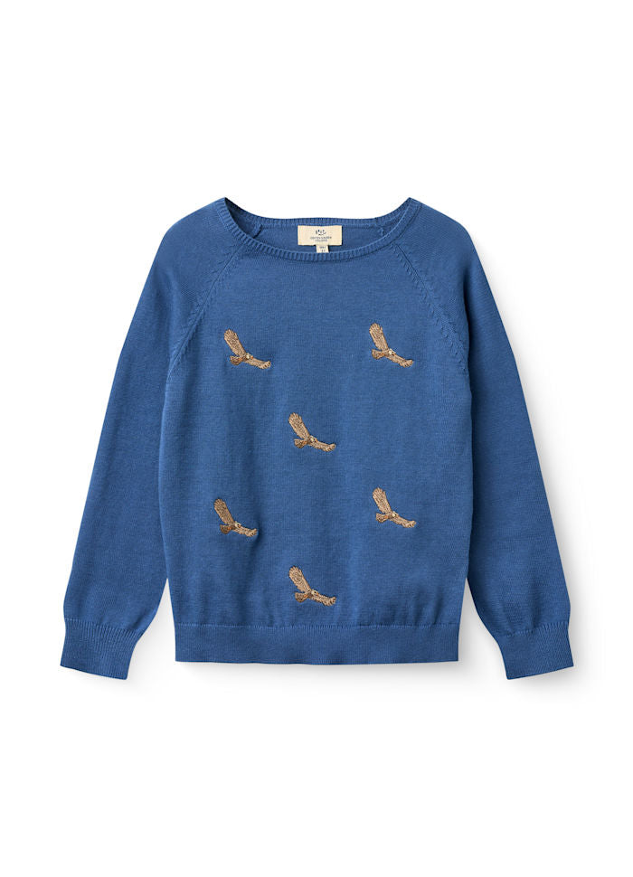 Thin sweater Eagles - Organic cotton - Cobalt blue - Copenhagen Colors