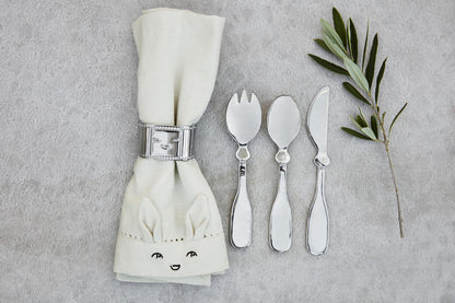 Elodie - Baby bestekset -mes, vork en lepel Silver - 100% roestvrij staal - lifestyle