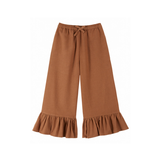 Broek - Pantalon Volant - Katoen - Bruin/Brownie - Emile et Ida voor