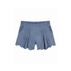 Kort broekje - Chambray Brodee - Katoen  - Denim/blauw - Emile et Ida voor
