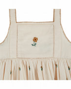 Jurkje met borduursel - Robe Brodee - Biologisch katoen - Creme - Emile et Ida close up