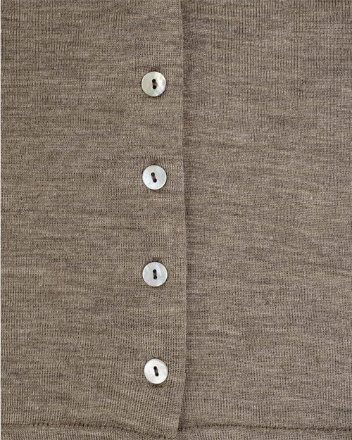 Babyvestje - Wol/Zijde - Walnut/Walnoot - Baby Cardigan - Engel Natur - productfoto