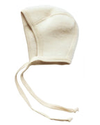 Strik mutsje - Bonnet - Wol fleece - Biologisch merino wol - Engel Natur natural wit