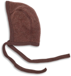 Strik mutsje - Bonnet - Wol fleece - Biologisch merino wol - Engel Natur cinnamon melange kaneel