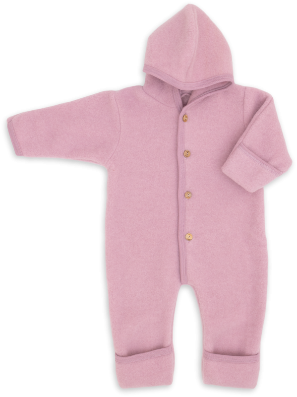 Buitenpak/jumpsuit - Biologische Wol fleece - Engel Natur rosewood melange roze