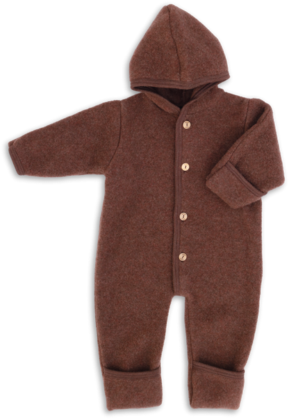 Buitenpak/jumpsuit - Biologische Wol fleece - Engel Natur cinnamon melange kaneel