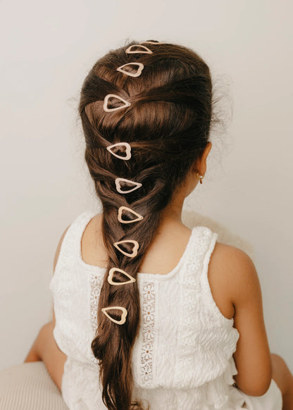 Mini Glitter Haarknipjes Set - Hartjes - 10 Stuks - Mrs Ertha kind