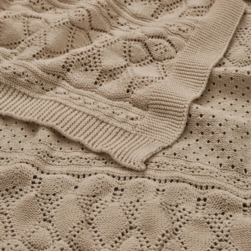 CamCam Copenhagen - Pointelle Baby Knit Throw - GOTS - Hazel - Dekentje