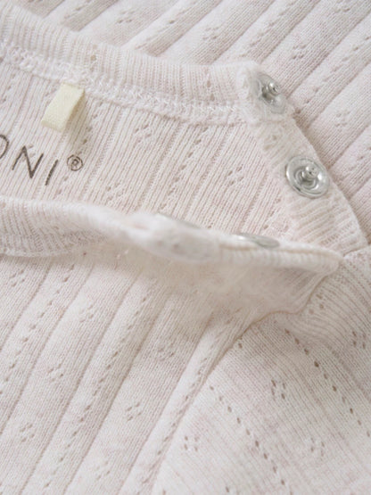 Fixoni - Body LS Melange - Pointelle - Romper met lange mouwen - 100% katoen