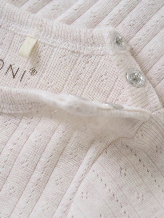 Fixoni - Body LS Melange - Pointelle - Romper met lange mouwen - 100% katoen