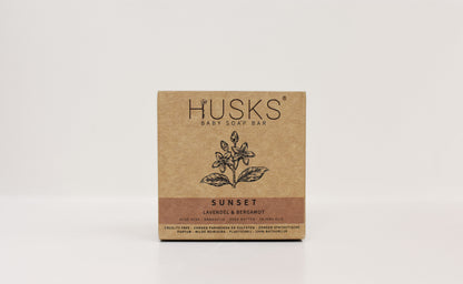 HUSKS - Baby Soap Bars - Sunset - Aromatherapeutisch - 100% natuurlijk - SLES vrij - voorkant doosje