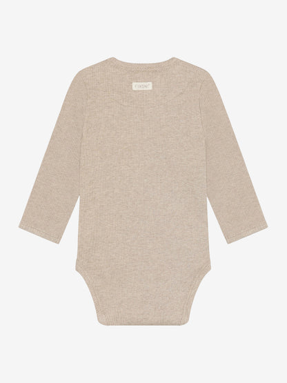 Romper - Modal/katoen - Beige/Pure Cashmere - Fixoni achterkant