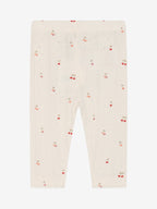 Legging pointelle - Biologisch katoen - Kersjes/Ecru - Fixoni achterkant