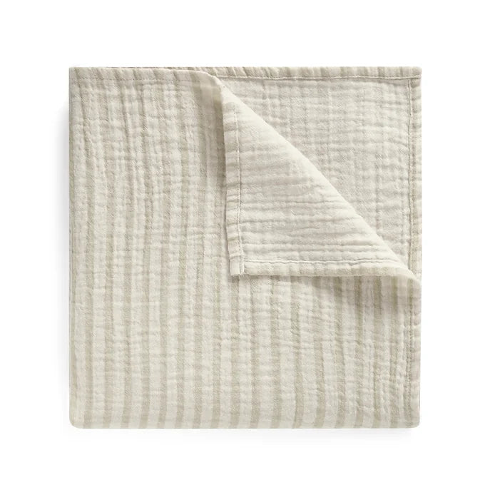Garbo & Friends - Swaddle Blanket - Pebble Stripe - Hydrofiele doek XL - bovenaanzicht - gevouwen