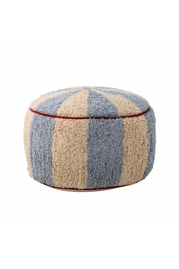 Charoline Pouf Multi – Bloomingville MINI: isolated product view of the round striped pouf.