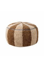 Charoline Pouf Brown – Bloomingville MINI : vue isolée du produit, le pouf rond rayé.
