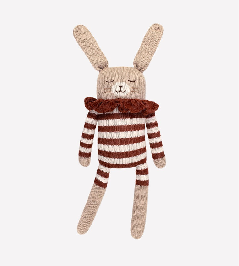 Grote konijnenknuffel Sienna Striped Romper – 100% baby alpaca – Main Sauvage