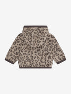 Jasje van merino wool fleece - Jacquard/Panterprint - Camel Melange - 100% wol - HUTTEliHUT achterkant