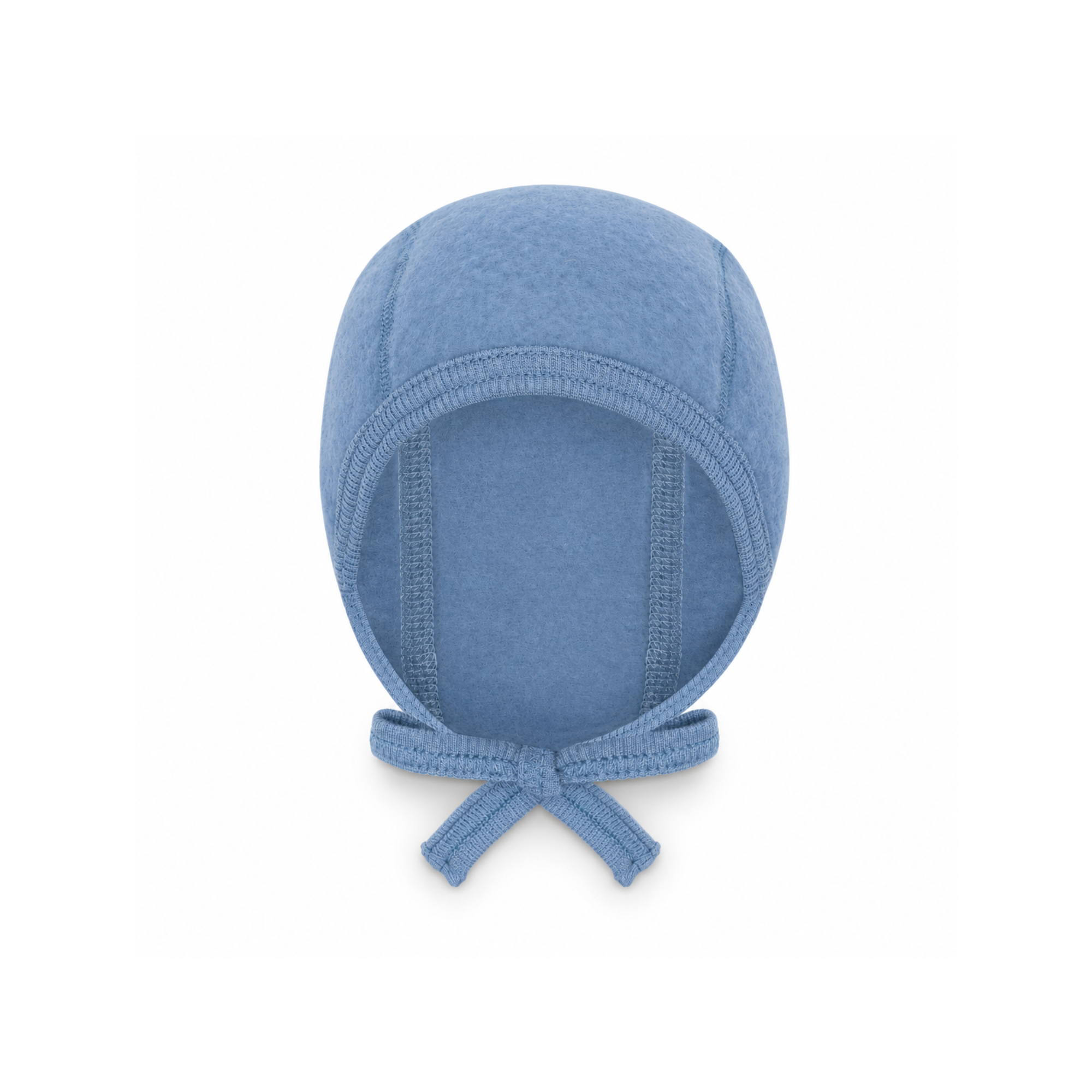 Strikmutsje/Bonnet - Merino wol fleece - HUTTEliHUT winward blue voorkant