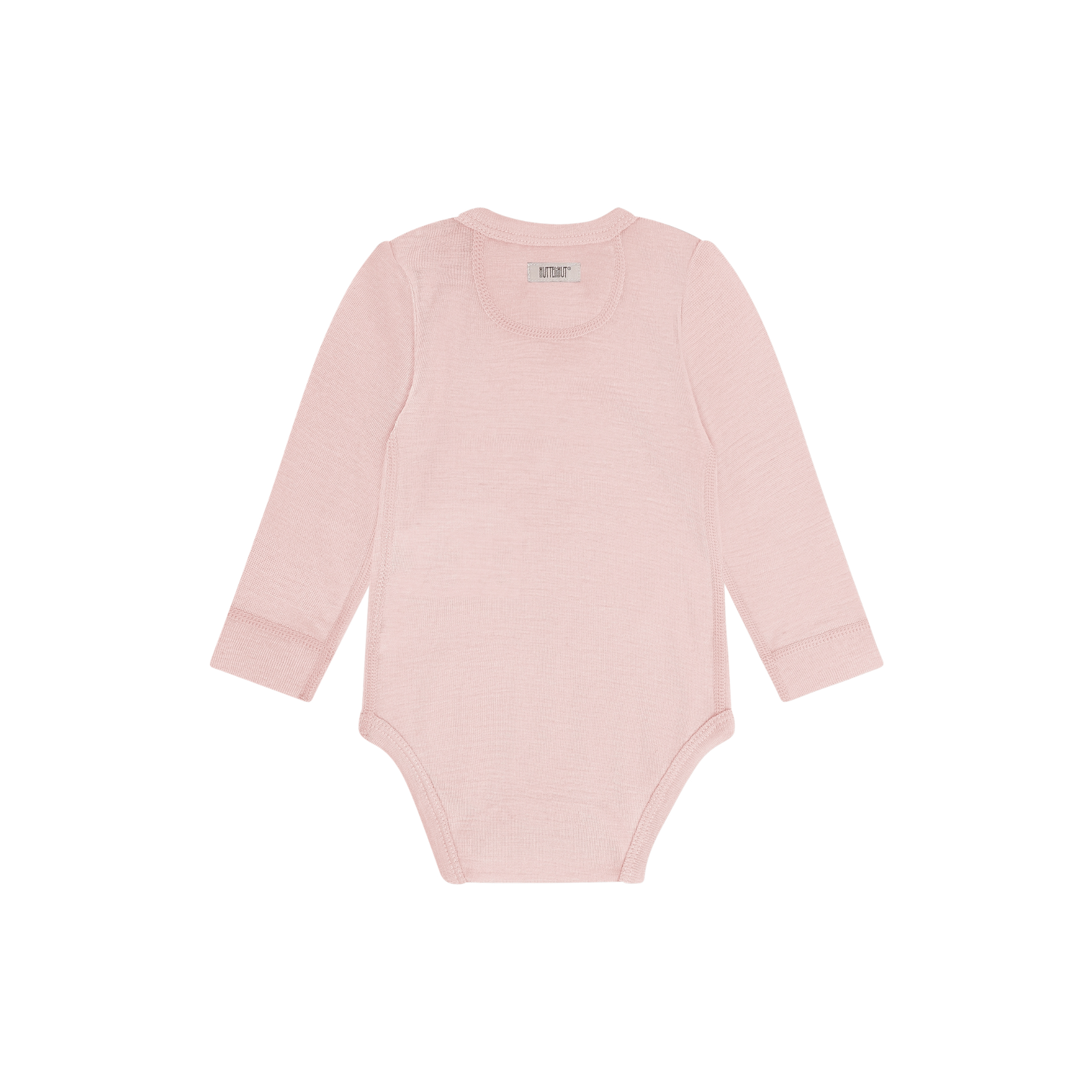 Baby romper lange mouw - Rose Smoke - Tencel en merino wol - HUTTEliHUT achterkant