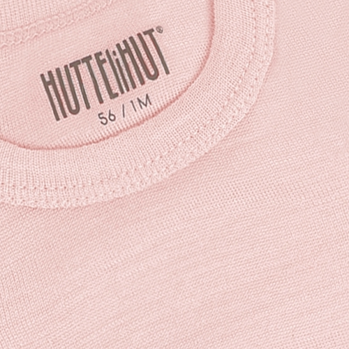 Grenouillère bébé manches longues - Rose fumé - Tencel et laine mérinos - Gros plan HUTTEliHUT