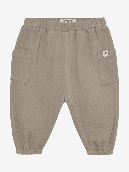 Baby broekje - Biologisch katoen/Mousseline - Bruin/Moon Rock - Huttelihut voor