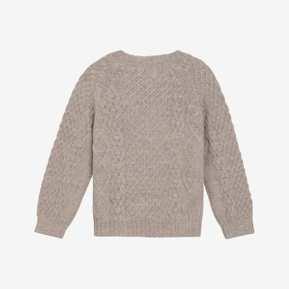 Gebreide trui - Alpaca wol knit - Camel melange - Huttelihut achter