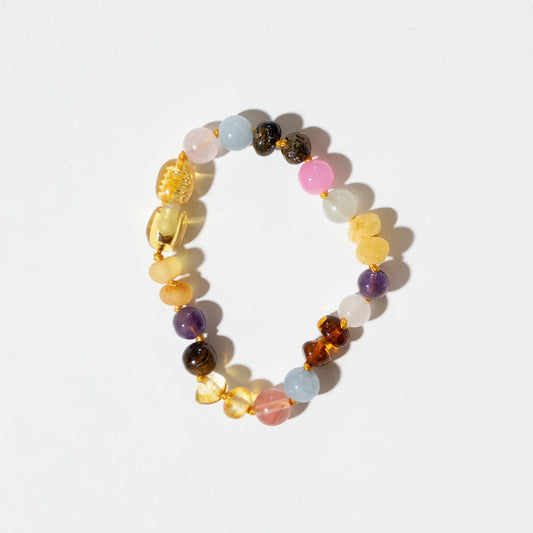 Barnsteen en edelstenen armband - Rainbow - 14 cm - Kids 0-3 jaar - Nirrimis